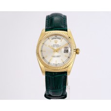 Day-Date 36 White Dial in Yellow Gold on Leather Strap Day-Date 36 White Dial in Yellow Gold on Leather Strap