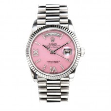 Daydate 36 128236 Pink Opal Dial with Roman Marker in Platinum Daydate 36 128236 Pink Opal Dial with Roman Marker in Platinum