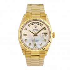 Daydate 36 128238 MOP Dial in Yellow Gold