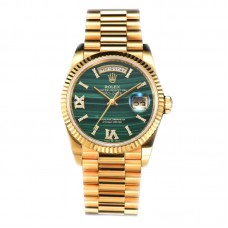 Daydate 36 128238 Malachite Diamond Roman Dial in Yellow Gold Daydate 36 128238 Malachite Diamond Roman Dial in Yellow Gold
