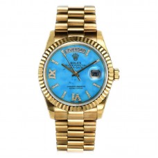 Daydate 36 128238 Turquoise Diamond Roman Dial in Yellow Gold Daydate 36 128238 Turquoise Diamond Roman Dial in Yellow Gold