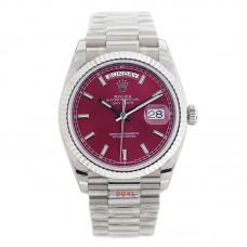 Daydate 36 Red Dial with Sticker in White Gold Daydate 36 Red Dial with Sticker in White Gold
