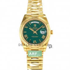 Daydate 40 228238 Green Dial with Roman Marker in Yellow Gold