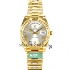 Daydate 40 228238 Silver Dial with Roman Marker in Yellow Gold
