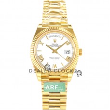 Daydate 40 228238 White Dial with Roman Marker in Yellow Gold