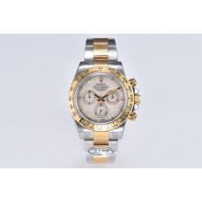 Daytona 116503LN White Dial with Diamond Marker in Steel/Yellow Gold