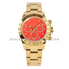 Daytona 116505 Red Dial in Yellow Gold