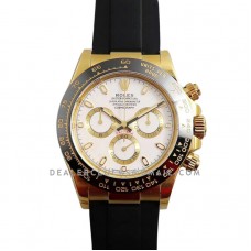 Daytona 116518LN White Dial in Yellow Gold
