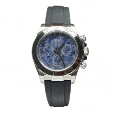 Daytona 116519 Sodalite Dial in White Gold on Rubber Strap