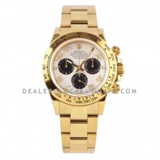 Daytona 116528 White Dial in Yellow Gold