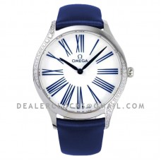 De Ville Tresor White Dial with Blue Leather Strap