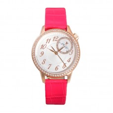 Egerie Muse White Dial in Pink Gold on Pink Leather