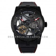 Excalibur Carbon Flying Tourbillon on Black Rubber Strap with Red Stitching Excalibur Carbon Flying Tourbillon on Black Rubber Strap with Red Stitching