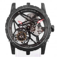 Excalibur Carbon Flying Tourbillon on White Rubber Strap Excalibur Carbon Flying Tourbillon on White Rubber Strap