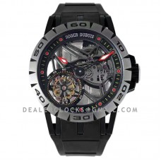 Excalibur Spider Skeleton Flying Tourbillon in Titanium with Black Rubber Strap Excalibur Spider Skeleton Flying Tourbillon in Titanium with Black Rubber Strap