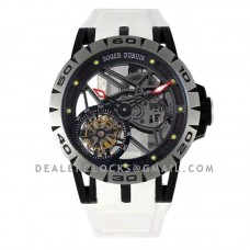 Excalibur Spider Skeleton Flying Tourbillon in Titanium with White Rubber Strap Excalibur Spider Skeleton Flying Tourbillon in Titanium with White Rubber Strap