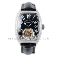 Giga Tourbillon Black Dial with Diamond Bezel on Steel Giga Tourbillon Black Dial with Diamond Bezel on Steel
