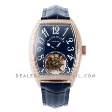 Giga Tourbillon Blue Dial with Diamond Bezel on Rose Gold Giga Tourbillon Blue Dial with Diamond Bezel on Rose Gold