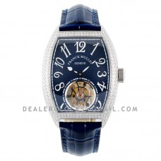 Giga Tourbillon Blue Dial with Diamond Bezel on Steel Giga Tourbillon Blue Dial with Diamond Bezel on Steel