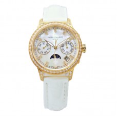 Grand Complications Ladies First Perpetual Calendar with Diamond Bezel in Yellow Gold on Leather Strap on Leather Strap Grand Complications Ladies First Perpetual Calendar with Diamond Bezel in Yellow Gold on Leather Strap on Leather Strap