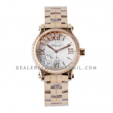 Happy Sport Automatic 33mm White Dial with Diamond Bezel in Rose Gold Happy Sport Automatic 33mm White Dial with Diamond Bezel in Rose Gold