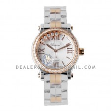Happy Sport Automatic 33mm White Dial with Diamond Bezel in Steel/Rose Gold Happy Sport Automatic 33mm White Dial with Diamond Bezel in Steel/Rose Gold