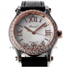 Happy Sport Automatic Black with Diamond Bezel in Rose Gold Happy Sport Automatic Black with Diamond Bezel in Rose Gold