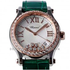 Happy Sport Automatic Green with Diamond Bezel in Rose Gold Happy Sport Automatic Green with Diamond Bezel in Rose Gold