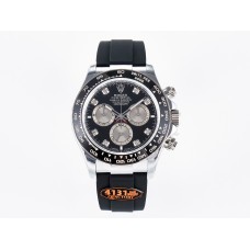 Daytona 126519 QF 1:1 Best Edition Black/Silver Diamonds Dial on Oysterflex Strap SH4131 V6（Gain Weight）