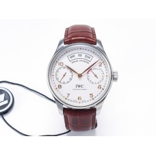 Portuguese Real PR Real Annual Calendar IW5035 ZF 1:1 Best Edition White Dial RG Markers on Brown Leather Strap A52850 Portuguese Real PR Real Annual Calendar IW5035 ZF 1:1 Best Edition White Dial RG Markers on Brown Leather Strap A52850