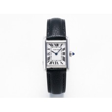 Tank Solo Ladies 28mm SS AF 1:1 Best Edition White Dial on Black Leather Strap Ronda Quartz Tank Solo Ladies 28mm SS AF 1:1 Best Edition White Dial on Black Leather Strap Ronda Quartz