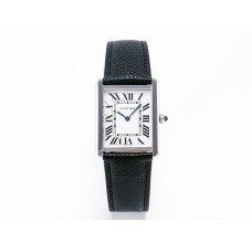 Tank Solo Ladies 33.7mm SS AF 1:1 Best Edition White Dial on Black Leather Strap Ronda Quartz Tank Solo Ladies 33.7mm SS AF 1:1 Best Edition White Dial on Black Leather Strap Ronda Quartz