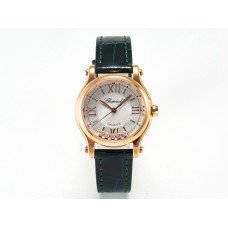 Happy Sports 30MM YF RG White Dial on Green Leather Strap A2892 Happy Sports 30MM YF RG White Dial on Green Leather Strap A2892