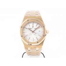 Royal Oak 41mm 15400 RG ZF 1:1 Best Edition White Textured Dial on RG Bracelet V2 SA3120 Super Clone