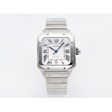 Santos de Cartier 40mm SS BVF 1:1 Best Edition White Dial on SS Bracelet MIYOTA 9015 Santos de Cartier 40mm SS BVF 1:1 Best Edition White Dial on SS Bracelet MIYOTA 9015
