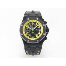 Royal Oak Offshore Bumble Bee Forged Carbon 1:1 JF Best Edition on Leather Strap A7750 w/ Cyclops & DW Mod Royal Oak Offshore Bumble Bee Forged Carbon 1:1 JF Best Edition on Leather Strap A7750 w/ Cyclops & DW Mod