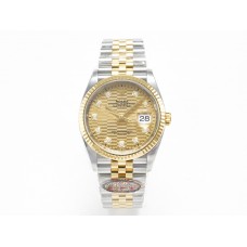 DateJust 36 126233 Clean 1:1 Best Edition 904L Steel YG Textured Diamonds Dial on SS/YG Jubilee Bracelet VR3235 DateJust 36 126233 Clean 1:1 Best Edition 904L Steel YG Textured Diamonds Dial on SS/YG Jubilee Bracelet VR3235
