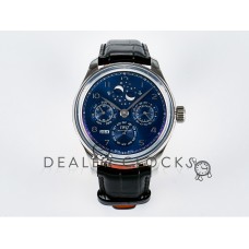 IW5034 Portugieser Perpetual Calendar SS V9F 1:1 Best Edition Blue Dial on Black Leather Strap A52610