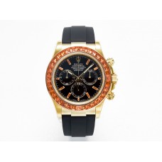 Daytona 116518 YG Orange Crystal Bezel N6F Best Edition Black Dial on Oysterflex Strap SA4130 Daytona 116518 YG Orange Crystal Bezel N6F Best Edition Black Dial on Oysterflex Strap SA4130