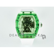 RM56-01 Green Transparent Tourbillon RMF Best Edition Skeleton Dial on White Rubber Strap RM56-01 Green Transparent Tourbillon RMF Best Edition Skeleton Dial on White Rubber Strap