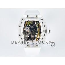 RM026 Transparent Tourbillon RMF Best Edition Panda Skeleton Dial on Translucent Rubber Strap