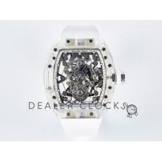 RM56-02 Transparent Tourbillon RMF Best Edition Skeleton White Dial on White Rubber Strap RM56-02 Transparent Tourbillon RMF Best Edition Skeleton White Dial on White Rubber Strap