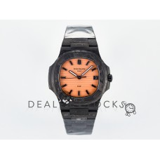 Nautilus 5711 DIW Carbon DIWF 1:1 Best Edition Orange Textured Dial On Carbon Bracelet 324CS