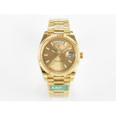 Day Date 40 228238 ARF 904L Steel Gold Stick Dial on President Bracelet VR3255