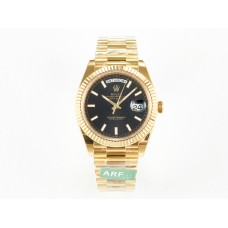 Day Date 40 228238 ARF 904L Steel Black Stick Dial on President Bracelet VR3255