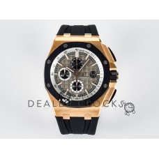 Royal Oak Offshore 44mm RG TKF 1:1 Best Edition Gray Dial on Black Rubber Strap A3126 Royal Oak Offshore 44mm RG TKF 1:1 Best Edition Gray Dial on Black Rubber Strap A3126