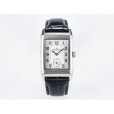 Reverso Classic Duoface Small Seconds SS MGF Best Edition White Guilloché Dial on Black Leather Strap A854A