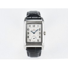 Reverso Classic Duoface Small Seconds SS MGF Best Edition White Guilloché Dial on Black Leather Strap A854A