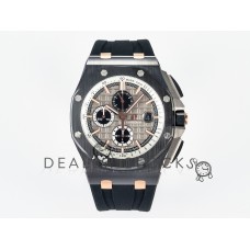 Royal Oak Offshore 44mm Black Ceramic RG TKF 1:1 Best Edition Gray Dial on Black Rubber Strap A3126