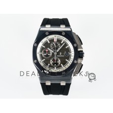Royal Oak Offshore 44mm Black Ceramic SS TKF 1:1 Best Edition Gray Dial on Black Rubber Strap A3126